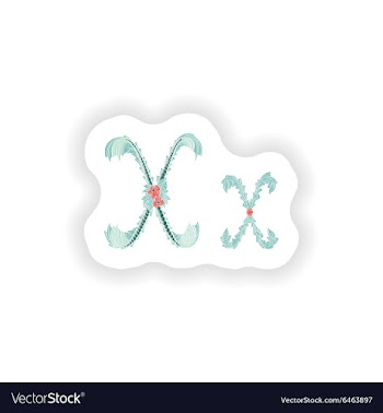 Stiker Abstract letter X logo icon in Blue vector image