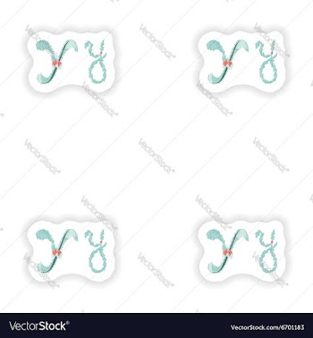 Stiker Abstract letter Y logo icon in Blue vector image