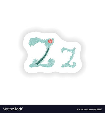 Stiker Abstract letter Z logo icon in Blue vector image