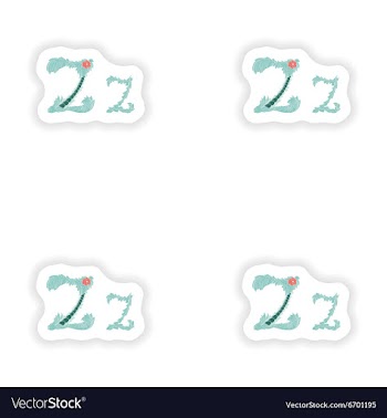 Stiker Abstract letter Z logo icon in Blue vector image