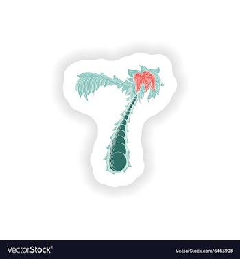 Stiker Abstract number 7 logo icon in Blue vector image