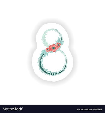 Stiker Abstract number 8 logo icon in Blue vector image