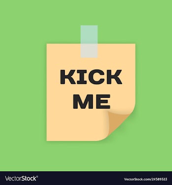 Stiker kick me for april fools day vector image