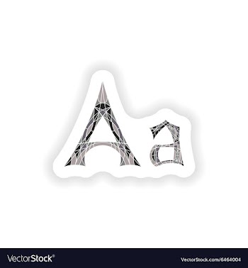 Stiker Low poly letter A in gray mosaic polygon vector image