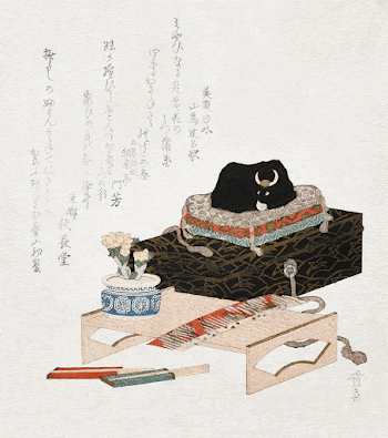 Still-life with a Ceramic Stroking-Ox | Free Photo Illustration - rawpixel