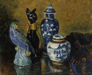 Still life with blue figurines, | Free Photo - rawpixel