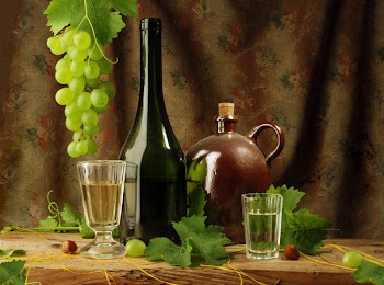 Still life with wine, vintage style