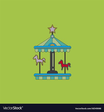 Stock cartoon childrens fun colorful carousel vector image