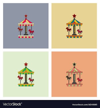 Stock cartoon childrens fun colorful carousel vector image