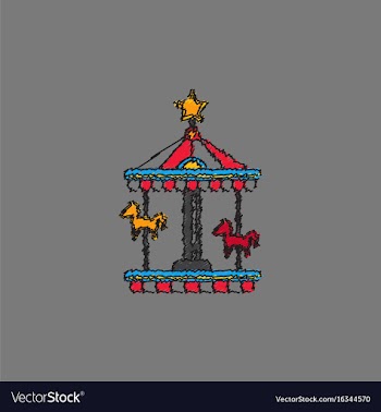 Stock cartoon childrens fun colorful carousel vector image