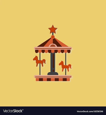 Stock cartoon childrens fun colorful carousel vector image