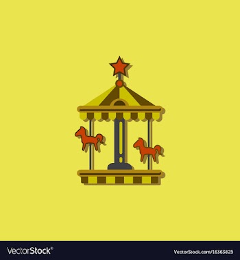 Stock cartoon childrens fun colorful carousel vector image