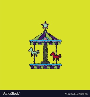 Stock cartoon childrens fun colorful carousel vector image