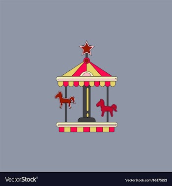 Stock cartoon childrens fun colorful carousel vector image