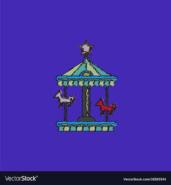 Stock cartoon childrens fun colorful carousel vector image