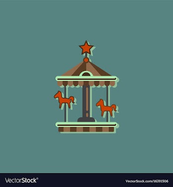 Stock cartoon childrens fun colorful carousel vector image