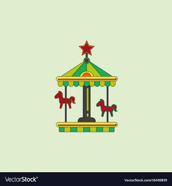 Stock cartoon childrens fun colorful carousel vector image