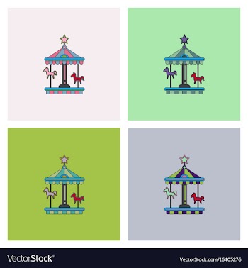 Stock cartoon childrens fun colorful carousel vector image