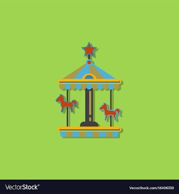 Stock cartoon childrens fun colorful carousel vector image