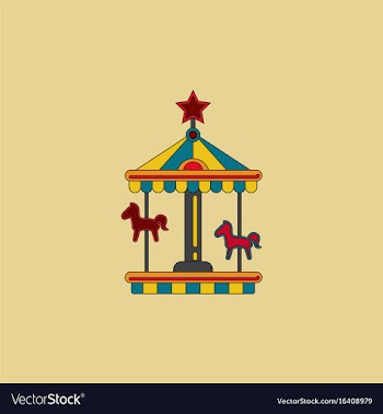 Stock cartoon childrens fun colorful carousel vector image