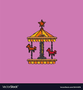 Stock cartoon childrens fun colorful carousel vector image