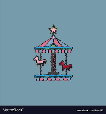 Stock cartoon childrens fun colorful carousel vector image