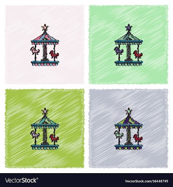 Stock cartoon childrens fun colorful carousel vector image