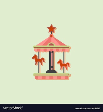 Stock cartoon childrens fun colorful carousel vector image