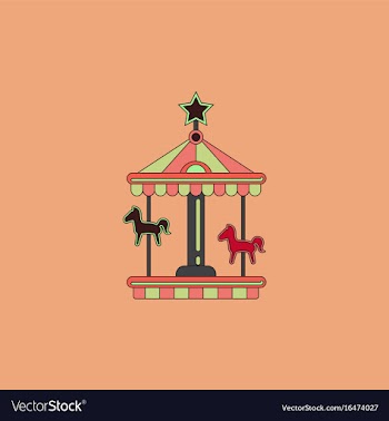 Stock cartoon childrens fun colorful carousel vector image