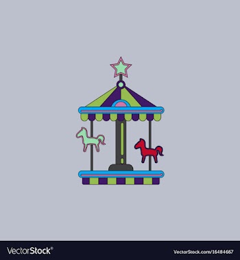 Stock cartoon childrens fun colorful carousel vector image