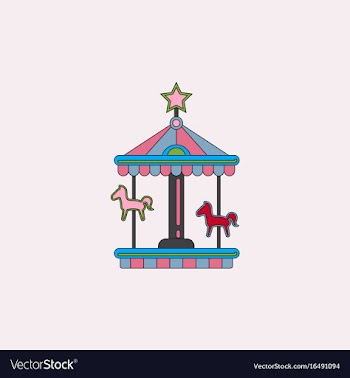 Stock cartoon childrens fun colorful carousel vector image