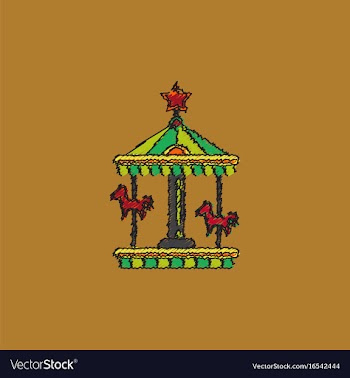 Stock cartoon childrens fun colorful carousel vector image