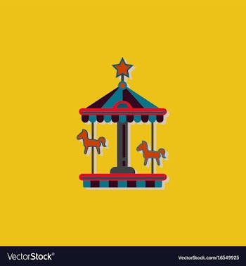 Stock cartoon childrens fun colorful carousel vector image