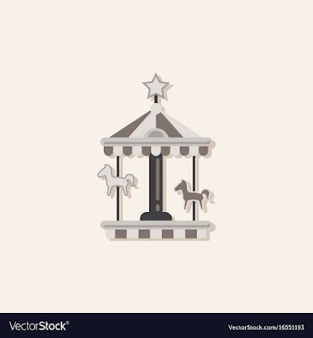 Stock cartoon childrens fun colorful carousel vector image