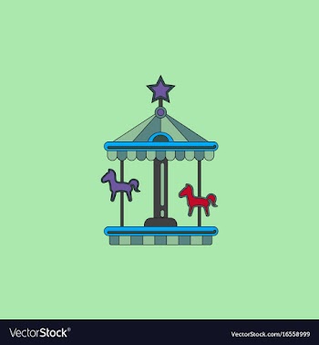 Stock cartoon childrens fun colorful carousel vector image
