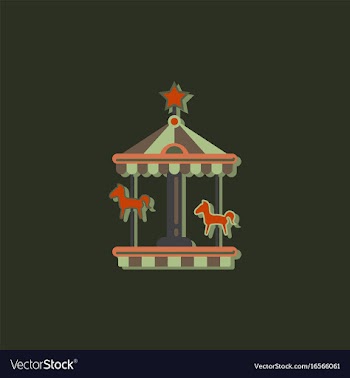 Stock cartoon childrens fun colorful carousel vector image