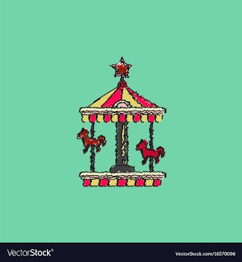 Stock cartoon childrens fun colorful carousel vector image