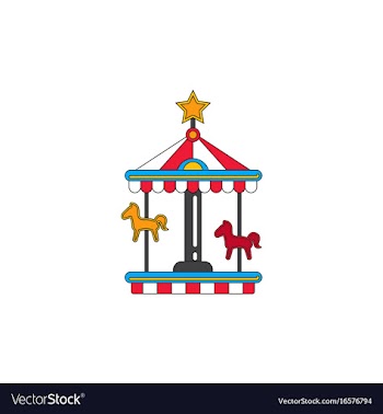 Stock cartoon childrens fun colorful carousel vector image