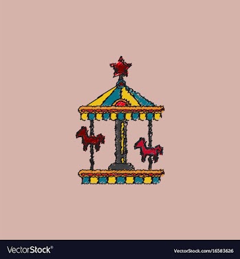 Stock cartoon childrens fun colorful carousel vector image