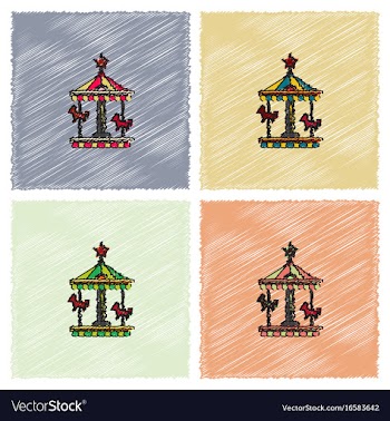 Stock cartoon childrens fun colorful carousel vector image