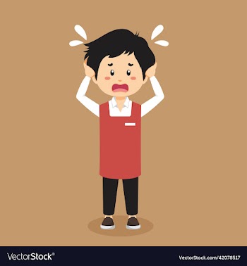 stock confused barista man