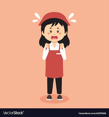 stock confused barista women