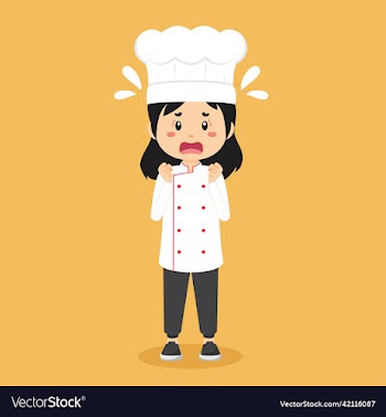 stock confused chef woman