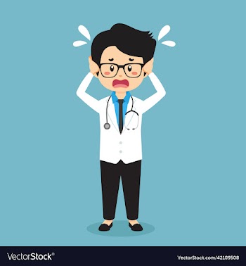 stock confused doctor man