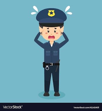 stock confused police man