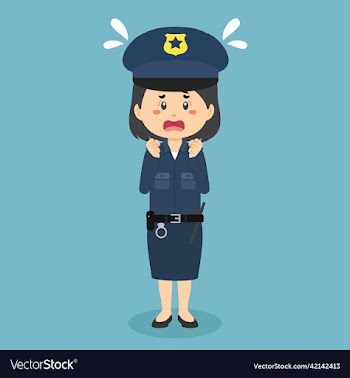 stock confused police woman