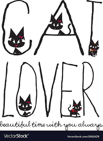 Stock cute cat lover vector image