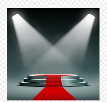 Stock illustration Carpet Royalty-free - Vector two spotlights shining on the podium 