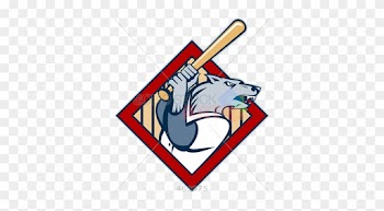 Stock Illustration Of Cartoon Rendition Of Wolf Holding - Baseball Bat