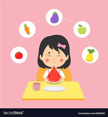 stock kids eating healthy food